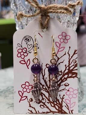Purple Seashell Earrings!